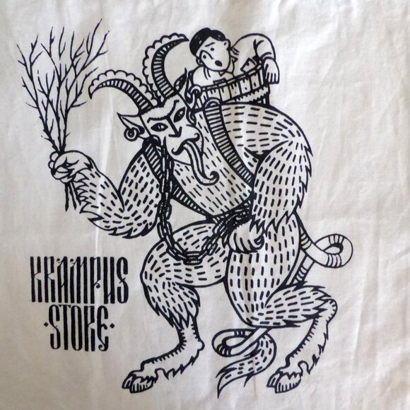 NEW KRAMPUS STORE HOLIDAY EUROPEAN CHRISTMAS BAD CHILDREN CANVAS TOTE BAG - Picture 6 of 7